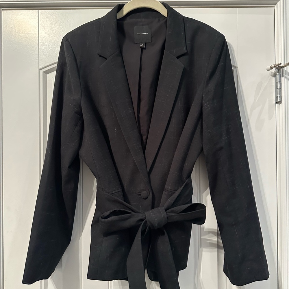 Alex Marie Elegant Black Blazer with Tie